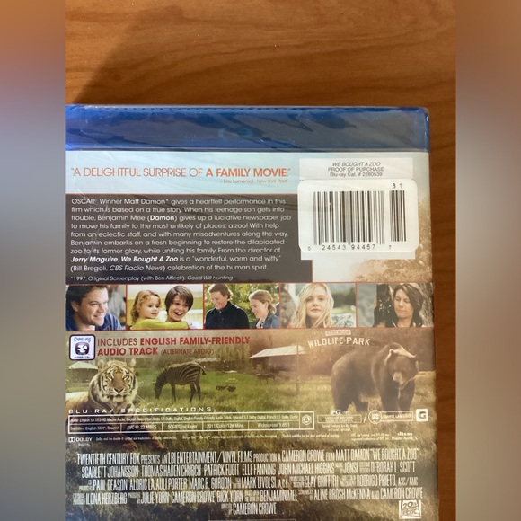 We Brought A Zoo New Blu-Ray Movie Family Film Matt Damon - Picture 3 of 3